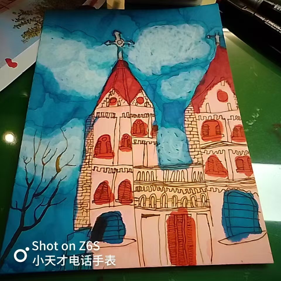 女儿的画作城堡